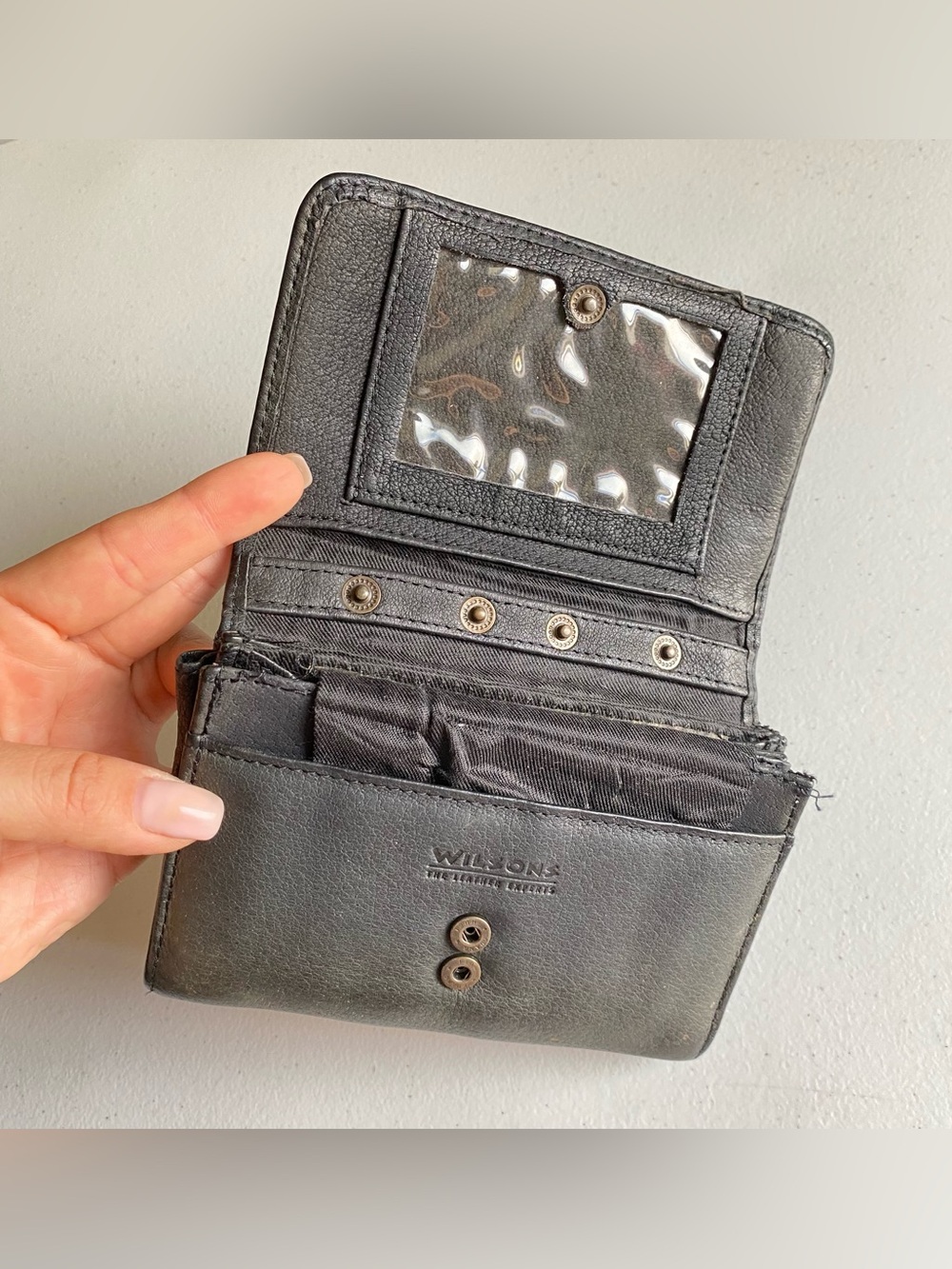 Wilson’s Leather Vintage Buckle Clasp Rectangular Genuine Leather Wallet
